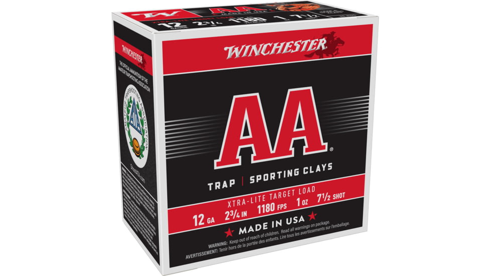Winchester AA 12G 2-3/4in #7 AA Xtra Light 1oz 25/250 Brass Case Shotgun Ammo, 25RD, WINCAAL127