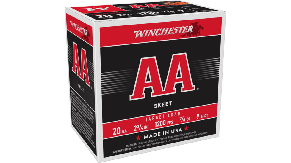 Winchester AA 20 Gauge 7/8 oz 2.75in Centerfire Shotgun Ammo, 25 Rounds, AA209