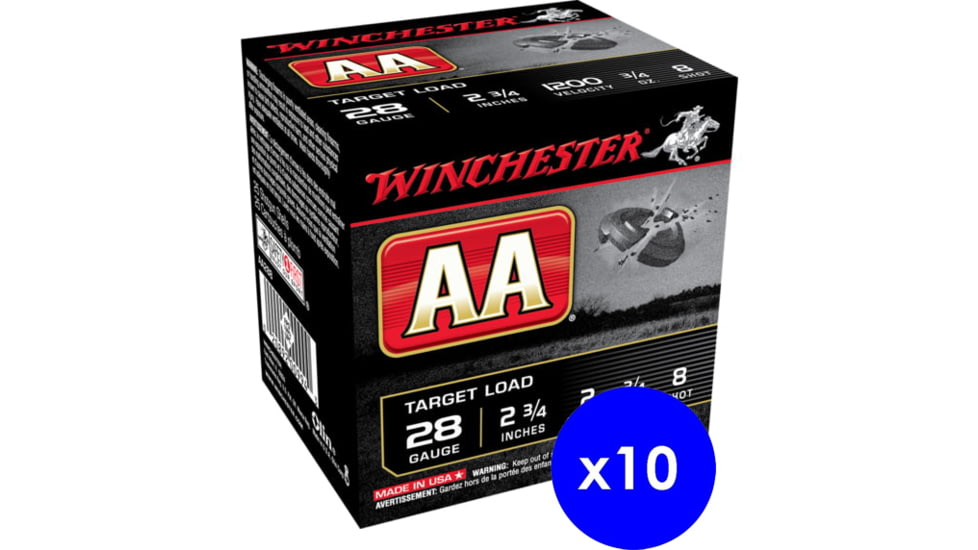 Winchester AA 28 Gauge 3/4 oz 2.75in Centerfire Shotgun Ammo, 250 Rounds