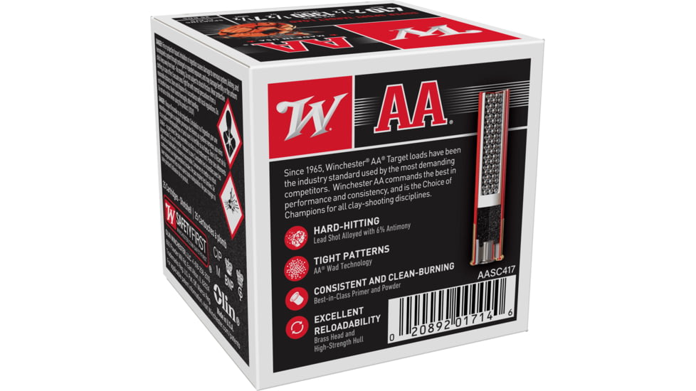 Winchester AA, .410 Bore, 1/2 oz, 2.5in, 7.5 Shot, Centerfire Shotgun Ammo, 25 Rounds, AASC417
