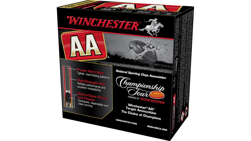 Winchester AA, .410 Bore, 1/2 oz, 2.5in, 8 Shot, Centerfire Shotgun Ammo, 100 Rounds, AASC418VP