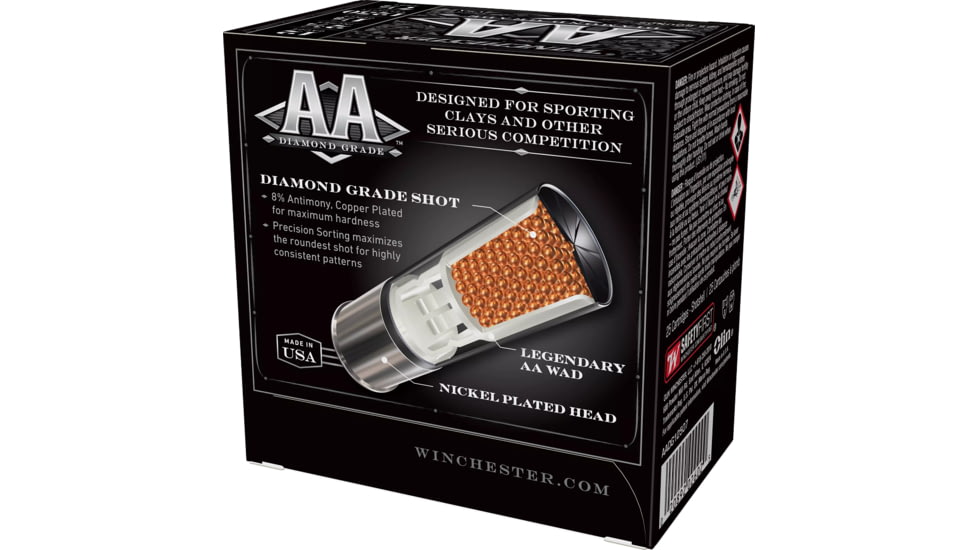 Winchester AA DIAMOND GRADE 12 Gauge 1 1/8 oz 2.75in Centerfire Shotgun Ammo, 25 Rounds, AADG12507