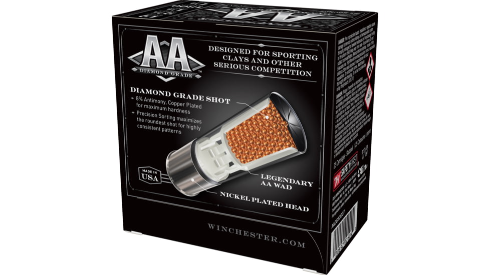 Winchester AA DIAMOND GRADE 12 Gauge 1 1/8 oz 2.75in Centerfire Shotgun Ammo, 25 Rounds, AADG13007