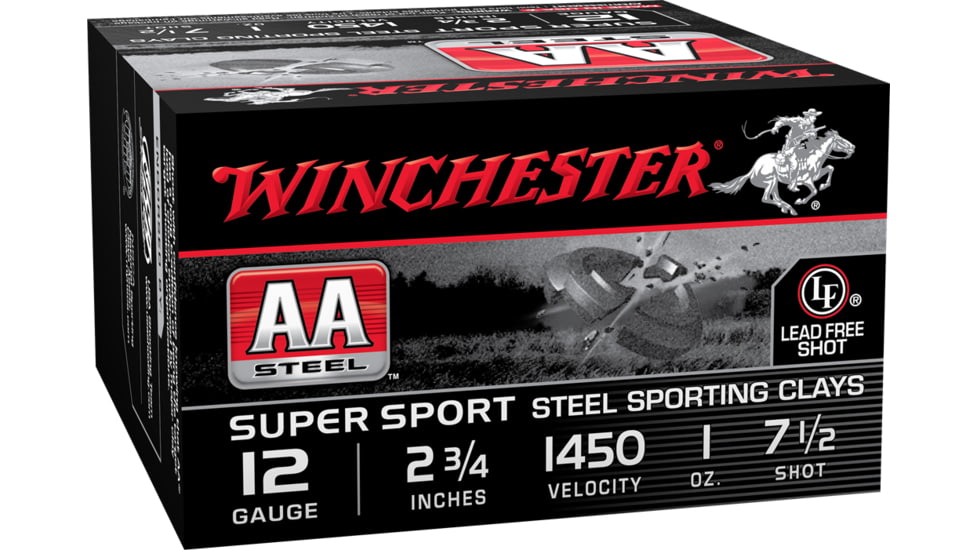 Winchester AA Steel TARGET 12 Gauge 1 oz 2.75in Centerfire Shotgun Ammo, 25 Rounds, AASCL12S7