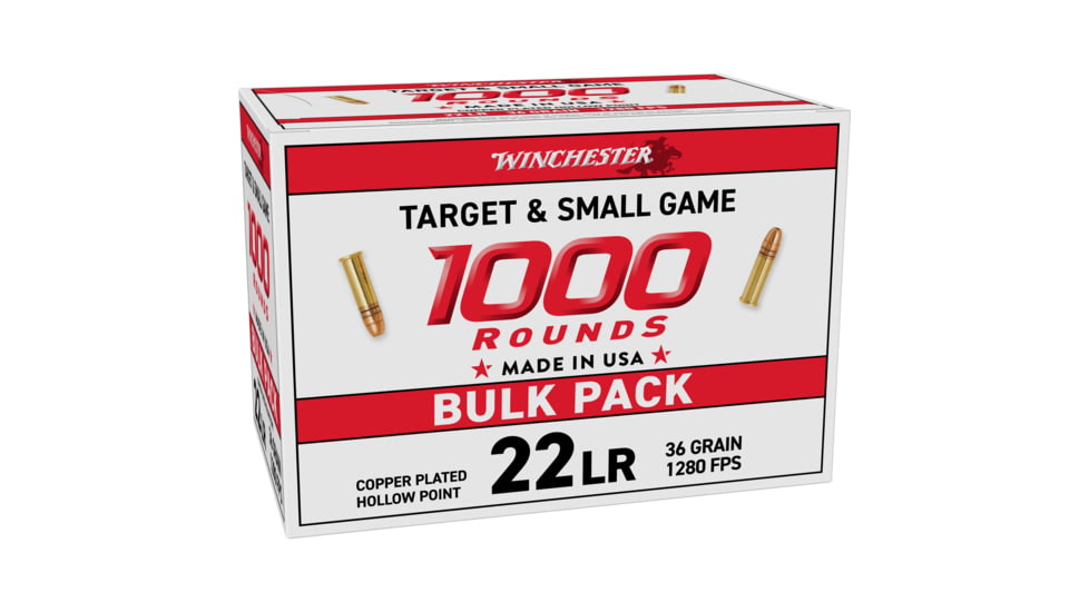 Winchester Ammo 22LR1KHP 22LR 36gr Plated Hollow Point 1000 Per Box/2 Case
