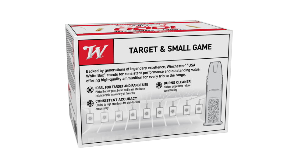 Winchester .22LR 36 Grain Copper Plated Hollow Point Brass Cased Rifle Ammunition, 1000 Rounds, 22LR1KHP