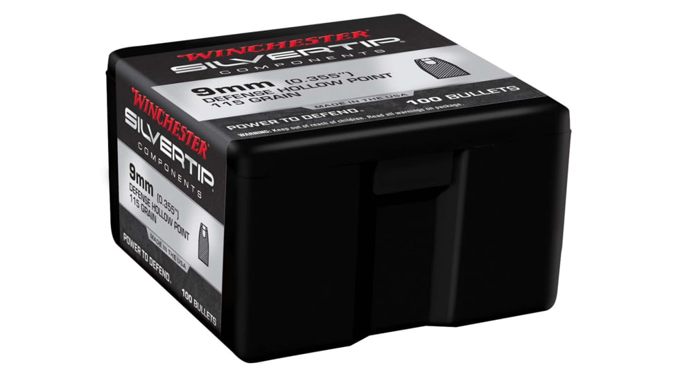 Winchester Ammo Centerfire Handgun Reloading 9 mm .355 115 Gr Silvertip Hollow P WB9ST115X
