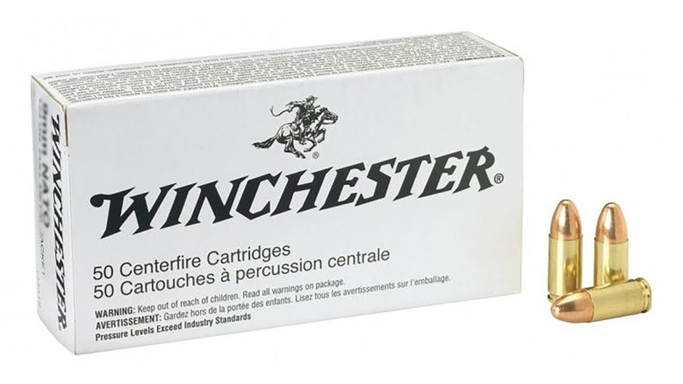 Winchester Ammo Q4269 USA Handgun 9x21mm IMI 124 Gr Full Metal Jacket FMJ 50 B