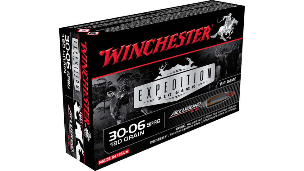 Winchester Ammo S3006CT Expedition Big Game 30-06 Springfield 180Gr AccuBond C, S3006CT