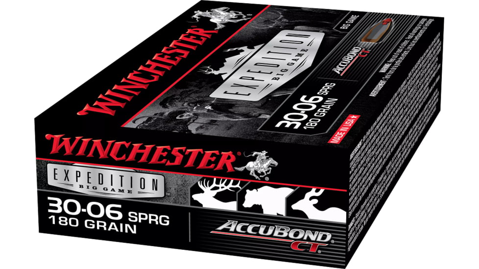 Winchester Ammo S3006CT Expedition Big Game 30-06 Springfield 180Gr AccuBond C, S3006CT