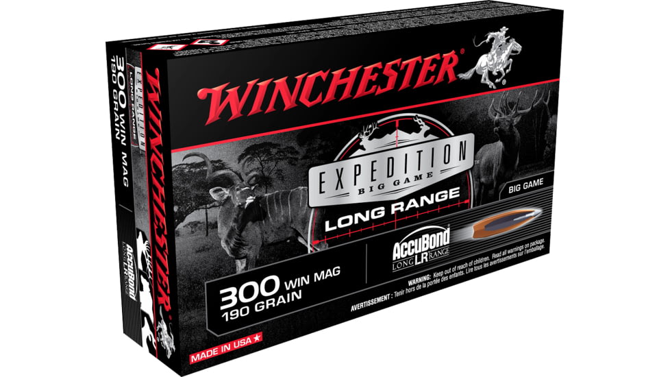Winchester Ammo S300LR Expedition Big Game Long Range 300 Win Mag 190Gr AccuBon, S300LR