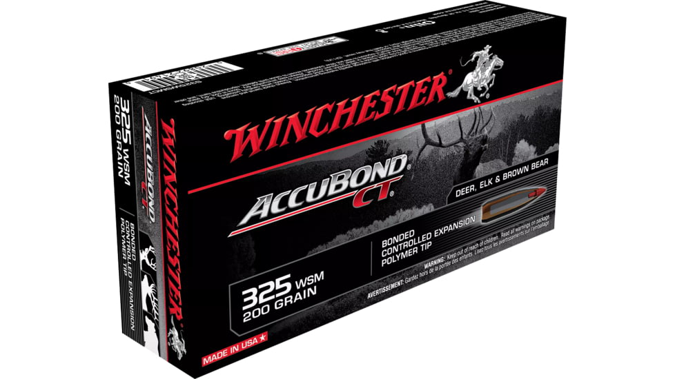 Winchester Ammo S325WSMCT Expedition Big Game 325 WSM 200 Gr AccuBond CT 20 Bx, S325WSMCT