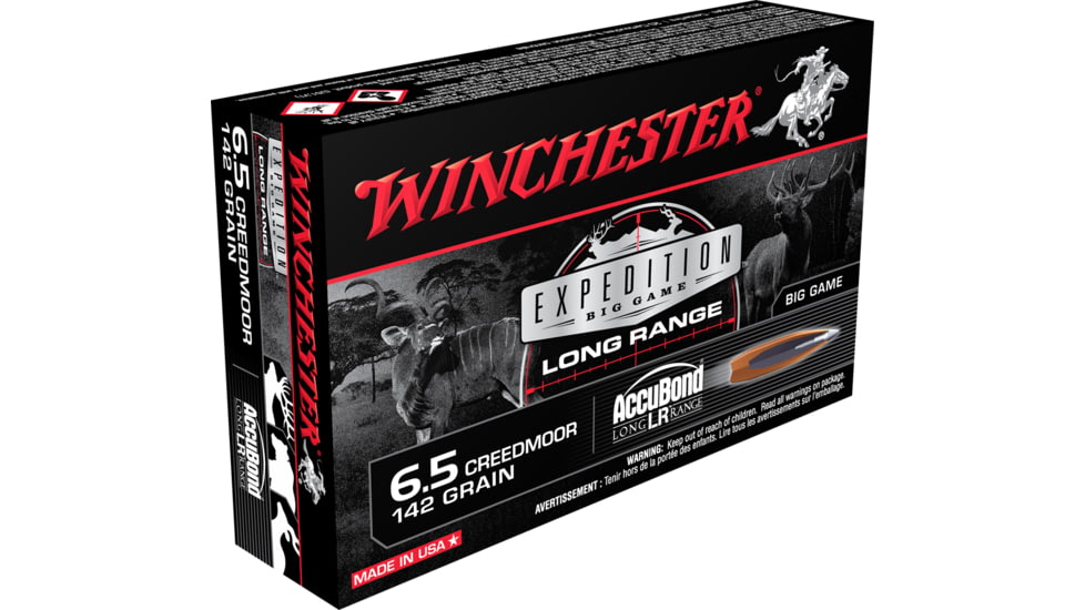 Winchester Ammo S65LR Expedition Big Game Long Range 6.5 Creedmoor 142Gr AccuBo, S65LR