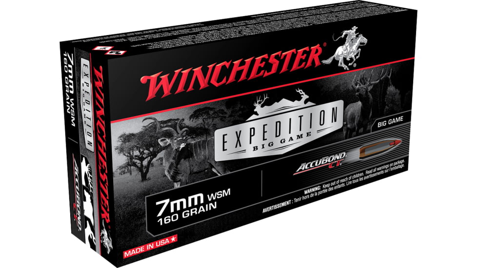 Winchester Ammo S7MMWSMCT Expedition Big Game 7mm WSM 160Gr AccuBond CT 20 Bx, S7MMWSMCT