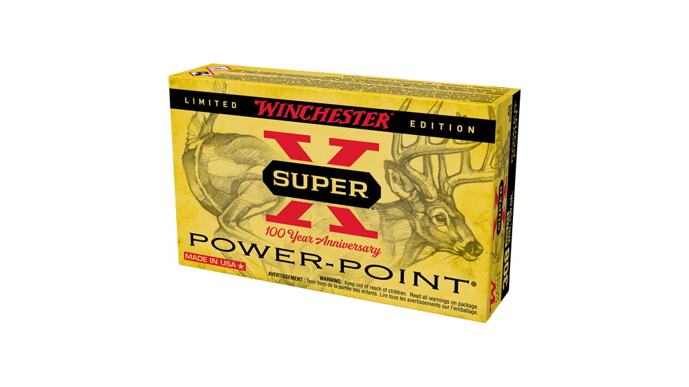 Winchester Ammo Super X 100th Anniversary .308 Winchester 150 Grain Power-Point Brass Cased Centerfire Rifle Ammo, 20 Rounds, X308100