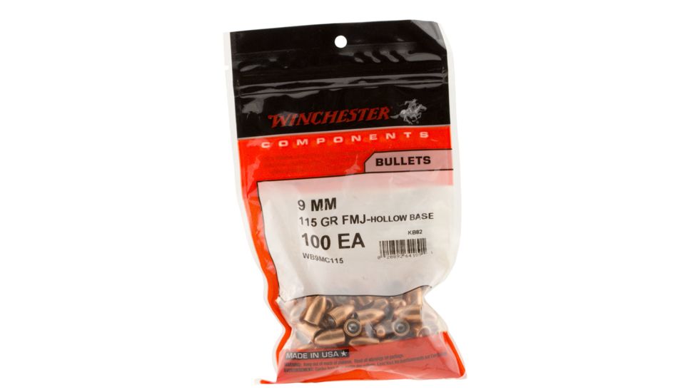 Winchester WB9MC115 Centerfire Handgun 9 mm .355 115 GR Full Metal Jacket