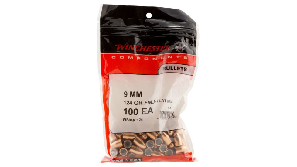 Winchester WB9MC124 Centerfire Handgun 9 mm .355 124 GR Full Metal Jacket