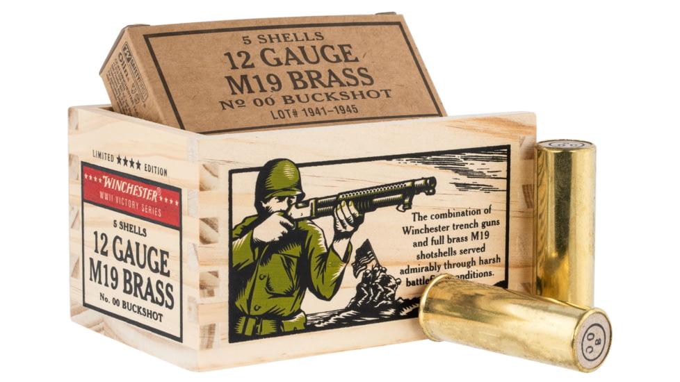 Winchester Ammo X1200WW2 WWII Commemorative 12 Gauge 2.75 Buckshot 00 Buck Sho