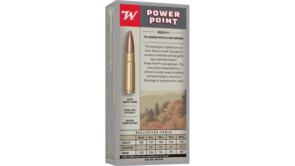 Winchester Ammo X300BLK Deer Season XP .300 Blackout 150 Grain Pointed Soft Point Brass Rifle Ammo, 20 Rounds, X300BLK