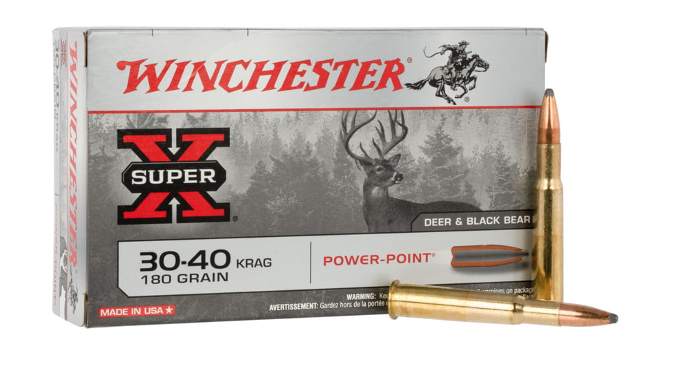 Winchester Ammo X30401 Super X 30-40 Krag 180 Grain Power-Point Ammo, X30401