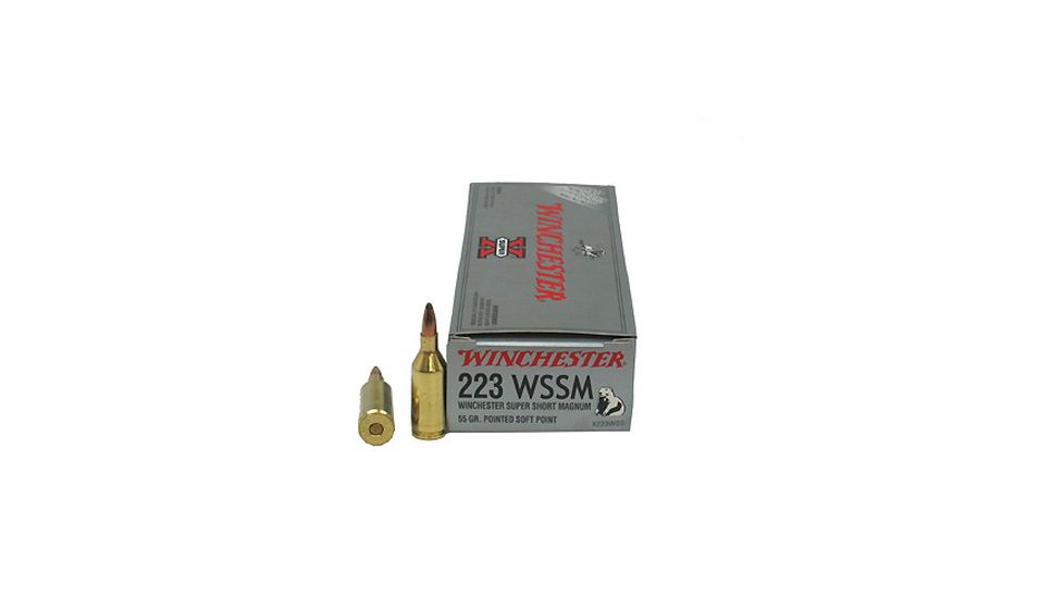 Winchester Super-X 223 WSSM 55 Grain Ptd Soft Point Ammo, X223WSS