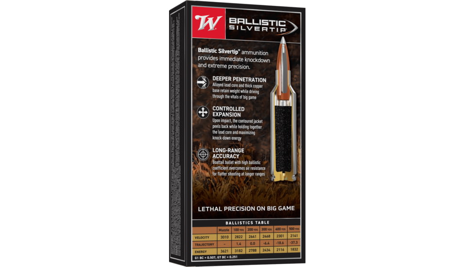 Winchester Ballistic Silvertip .300 WSM 180 Grain Polymer Tip Rifle Ammo, 20 Round, SBST300SA