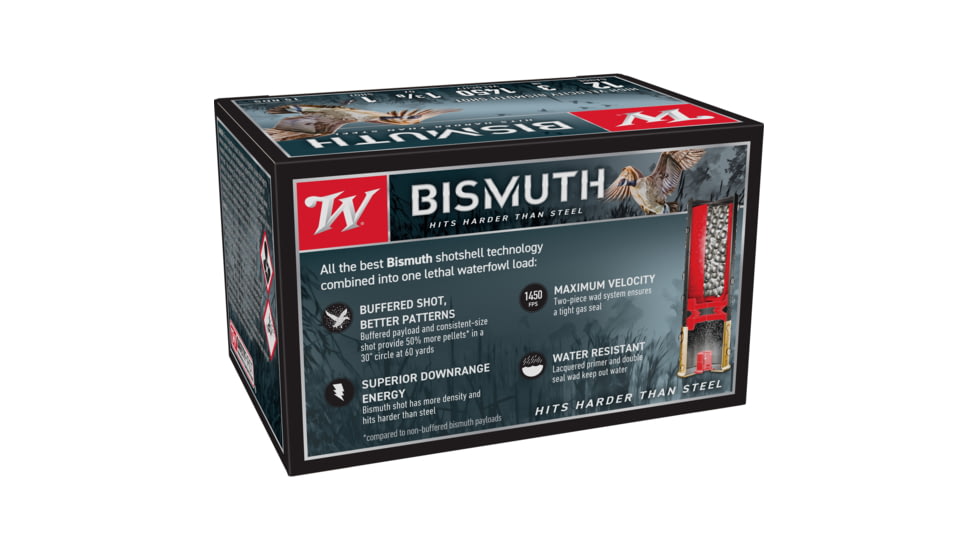 Winchester Bismuth 12 Gauge 1-3/8 oz 3in Shotgun Ammo, #1, 15 Rounds, SWB1231XV