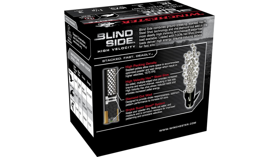 Winchester Blind Side 12 Gauge 1 1/8 oz 3in Centerfire Shotgun Ammo, 25 Rounds, SBS123HV3