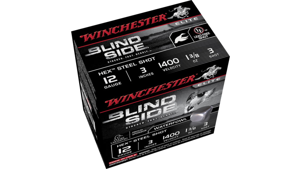 Winchester Blind Side 12 Gauge 1 3/8 oz 3in Centerfire Shotgun Ammo, 25 Rounds, SBS1233