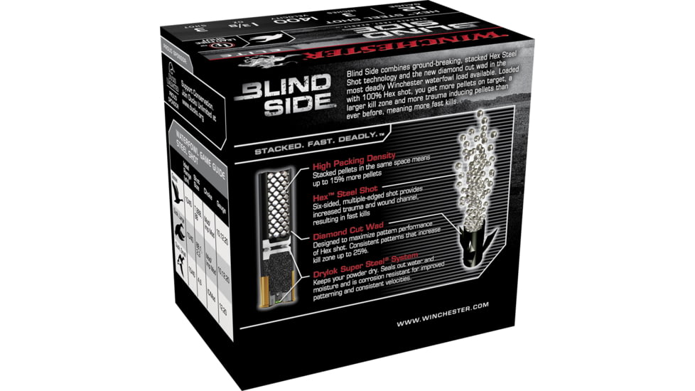 Winchester Blind Side 12 Gauge 1 3/8 oz 3in Centerfire Shotgun Ammo, 25 Rounds, SBS1233