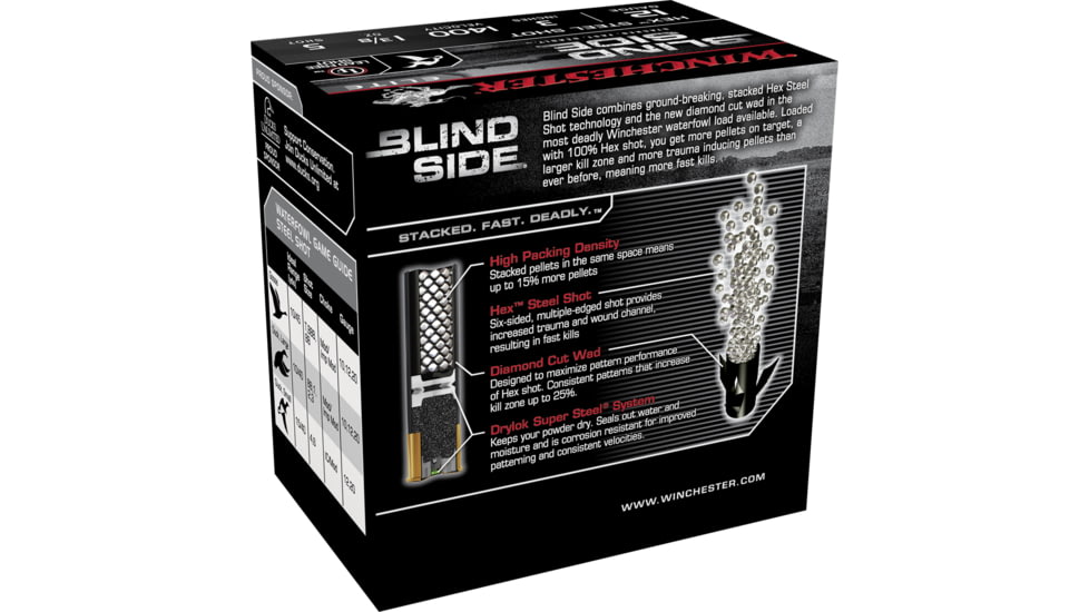 Winchester Blind Side 12 Gauge 1 3/8 oz 3in Centerfire Shotgun Ammo, 25 Rounds, SBS1235