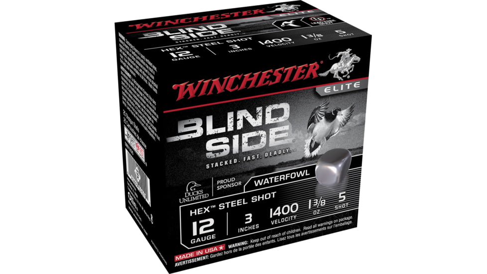 Winchester Blind Side 12 Gauge 1 3/8 oz 3in Centerfire Shotgun Ammo, 25 Rounds, SBS1235
