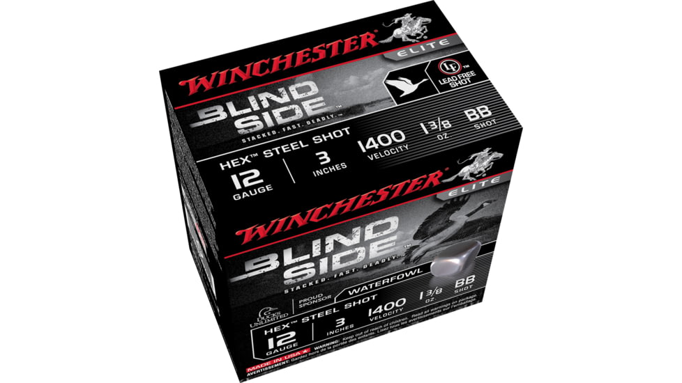 Winchester Blind Side 12 Gauge 1 3/8 oz 3in Centerfire Shotgun Ammo, 25 Rounds, SBS123BB
