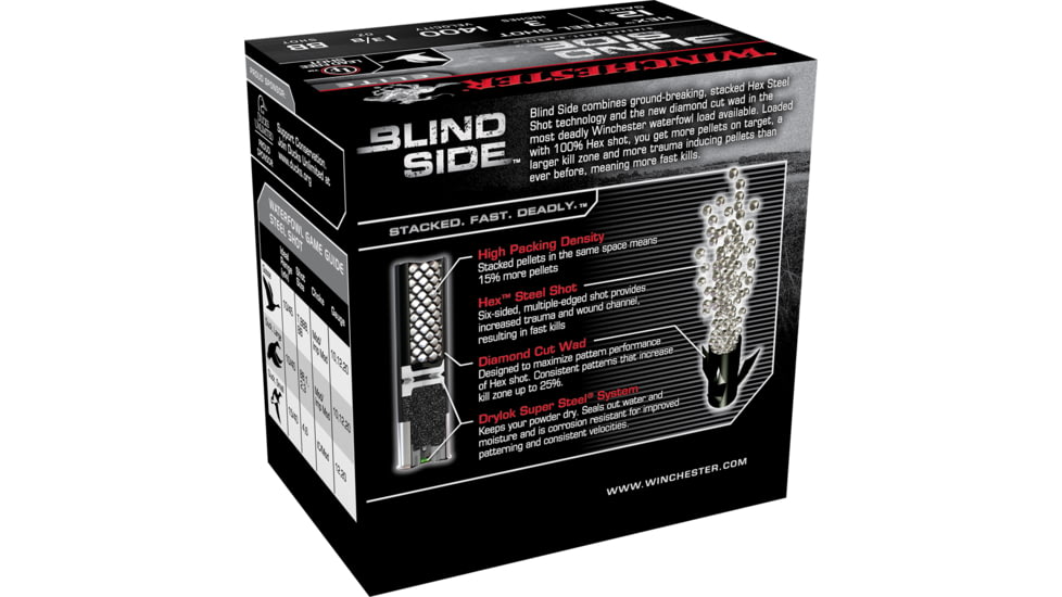 Winchester Blind Side 12 Gauge 1 3/8 oz 3in Centerfire Shotgun Ammo, 25 Rounds, SBS123BB