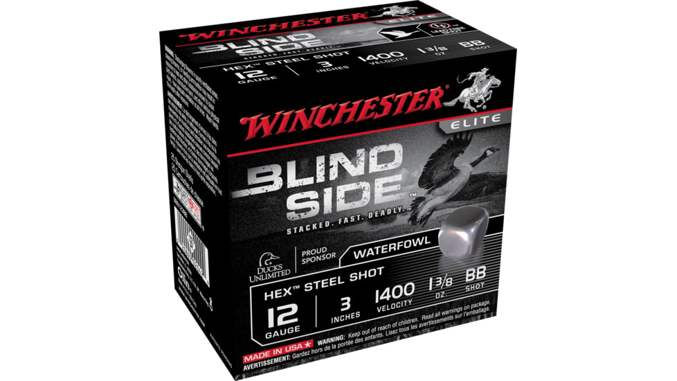Winchester Blind Side 12 Gauge 1 3/8 oz 3in Centerfire Shotgun Ammo, 25 Rounds, SBS123BB