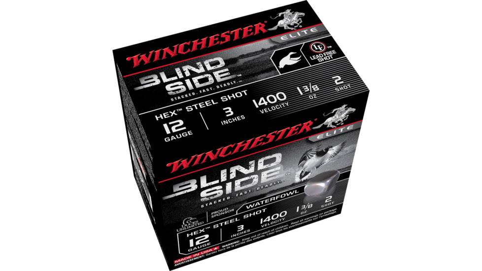 Winchester Blind Side 12 Gauge 3/4 oz 3in Centerfire Shotgun Ammo, 25 Rounds, SBS1232