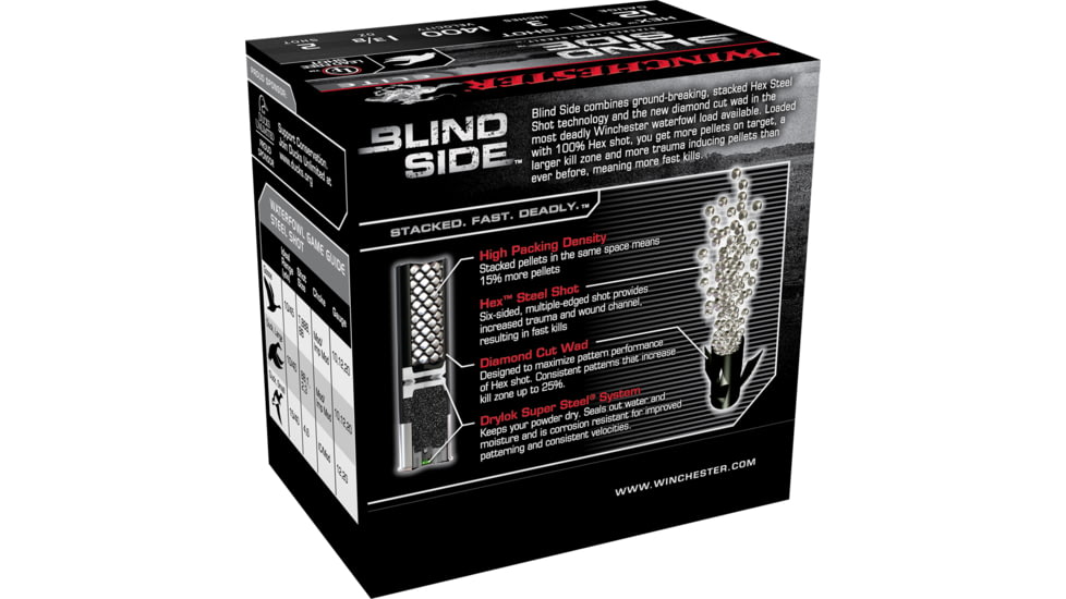 Winchester Blind Side 12 Gauge 3/4 oz 3in Centerfire Shotgun Ammo, 25 Rounds, SBS1232