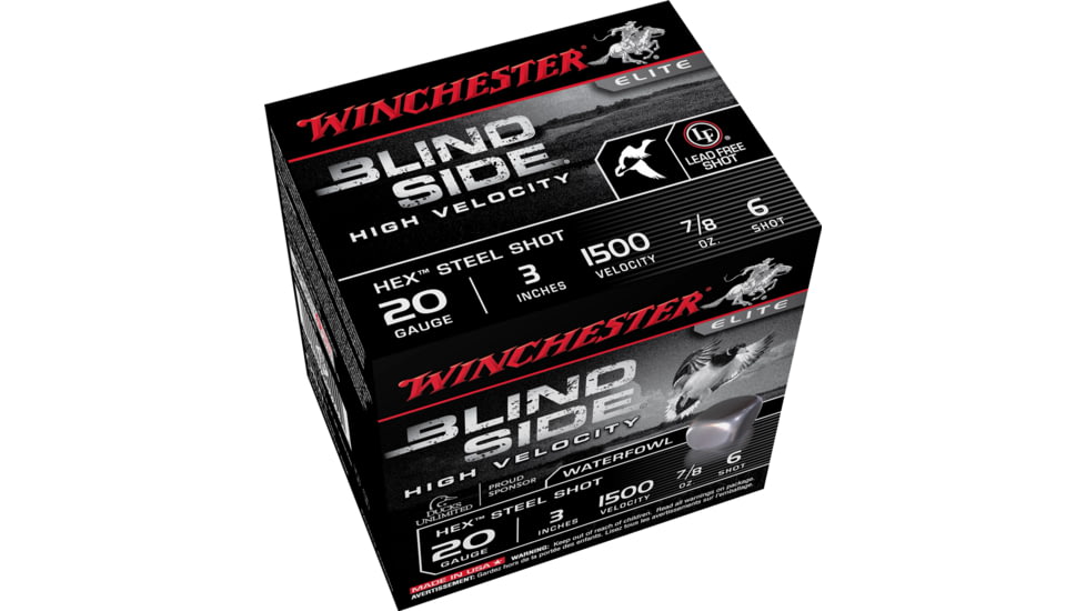 Winchester Blind Side 20 Gauge 7/8 oz 3in Centerfire Shotgun Ammo, 25 Rounds, SBS203HV6