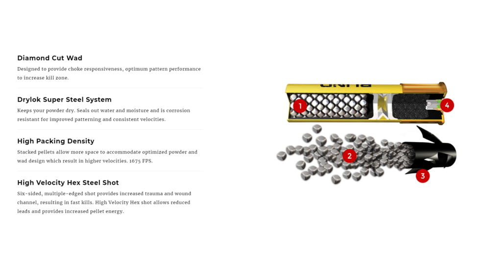 Winchester Blind Side Shotgun Shot, 20 Gauge, 3in Shot Length, 7/8oz Shot Weight, 6 Shot Size, 25 Rounds, SBS203HV6