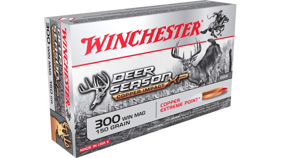Winchester Copper Impact .300 Winchester Short Magnum 150 Grain Solid Copper Brass Cased Centerfire Rifle Ammo, 20 Rounds, X300SDSLF