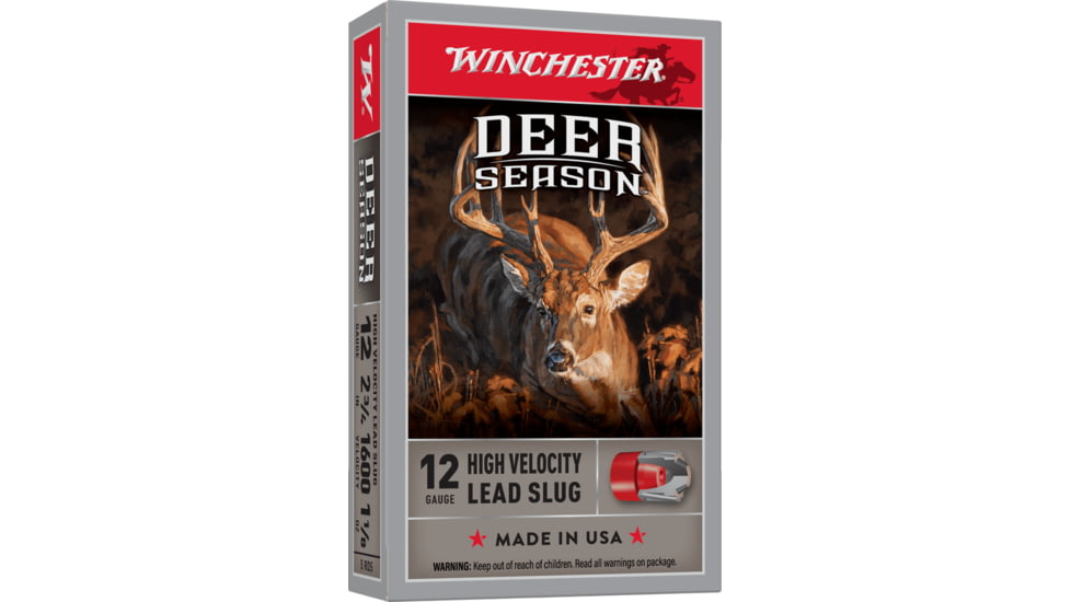 Winchester Deer Season XP 12 Gauge 1 1/8 oz 2.75in Centerfire Shotgun Slug Ammo, 5 Rounds, X12DS