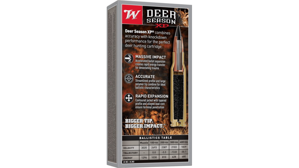 Winchester Deer Season XP .223 Remington 64 grain Extreme Point Polymer Tip Centerfire Rifle Ammo, 20 Rounds, X223DS