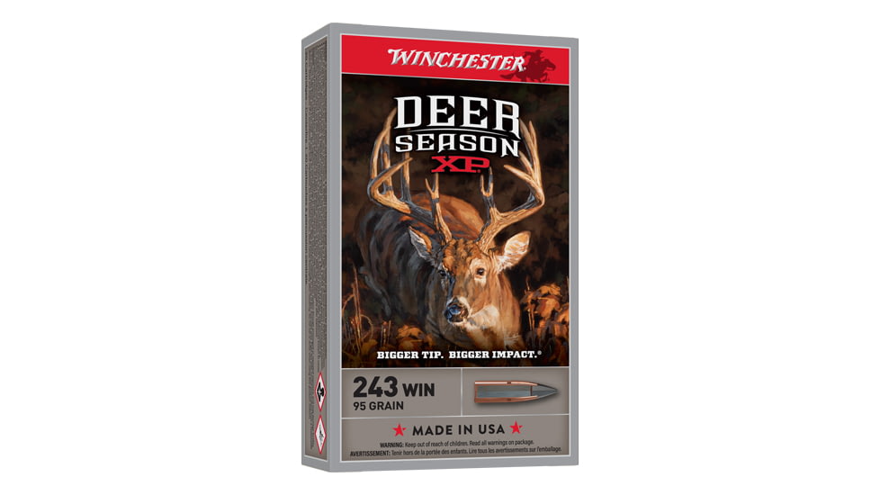Winchester Deer Season XP .243 Winchester 95 grain Extreme Point Polymer Tip Centerfire Rifle Ammo, 20 Rounds, X243DS