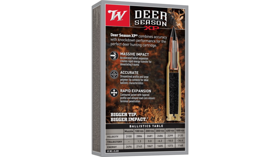 Winchester Deer Season XP .25-06 Remington 117 grain Extreme Point Polymer Tip Centerfire Rifle Ammo, 20 Rounds, X2506DS