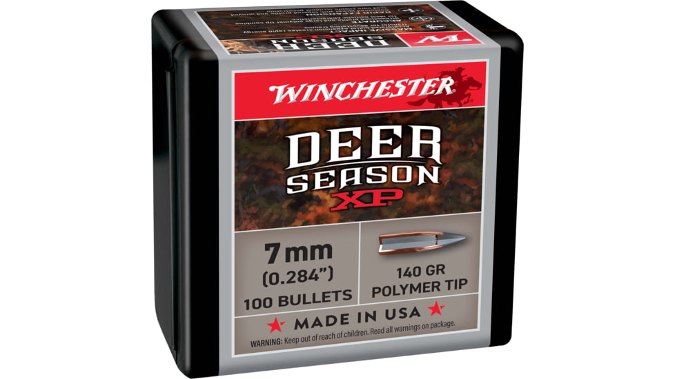 Winchester Deer Season XP .284 Caliber Rifle Bullets, 140 grain, Rapid Expansion Polymer Tip, 100 Bullets, WB7XP