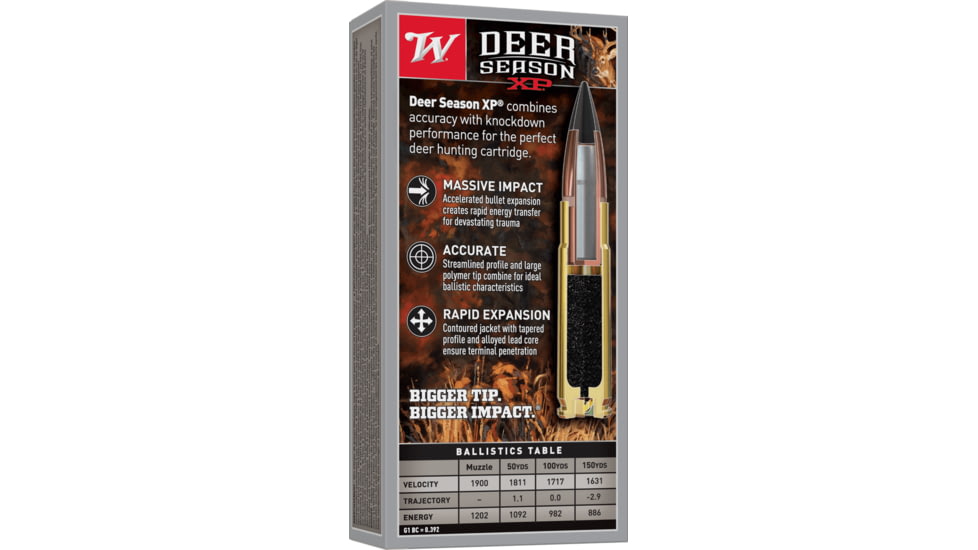 Winchester Deer Season XP .300 AAC Blackout 150 grain Extreme Point Polymer Tip Centerfire Rifle Ammo, 20 Rounds, X300BLKDS