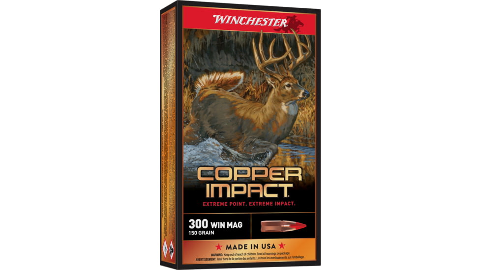 Winchester Deer Season XP Copper Impact .300 Winchester 150 Grain Copper Extreme Point Centerfire Rifle Ammo, 20 Rounds, X300CLF