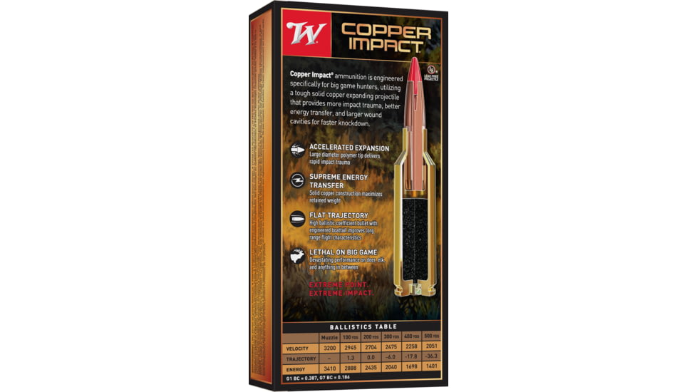 Winchester Deer Season XP Copper Impact .300 Winchester Short Magnum 150 Grain Copper Extreme Point Centerfire Rifle Ammo, 20 Rounds, X300SCLF