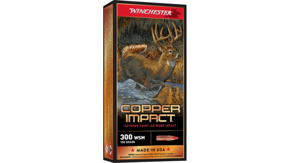 Winchester Deer Season XP Copper Impact .300 Winchester Short Magnum 150 Grain Copper Extreme Point Centerfire Rifle Ammo, 20 Rounds, X300SCLF