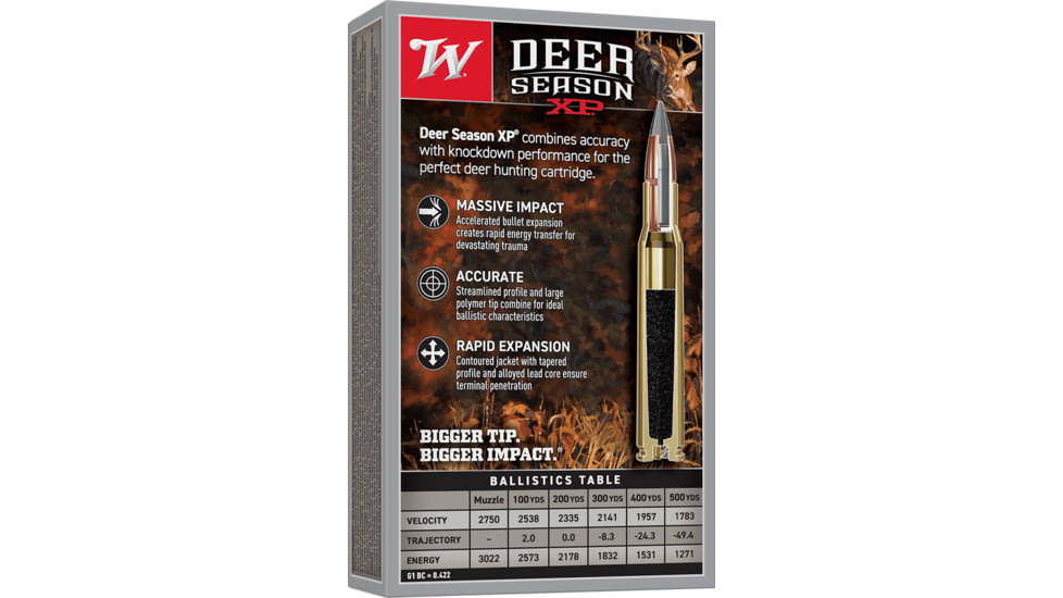 Winchester Deer XP Winchester 30-06 SPRG 180 gr Rifle Brass Rifle Ammo, 20 Round, X3006DS2